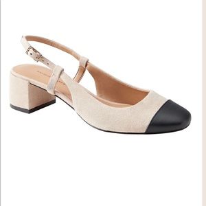 Banana Republic Classic Spectator Low Block Heel Sling Back